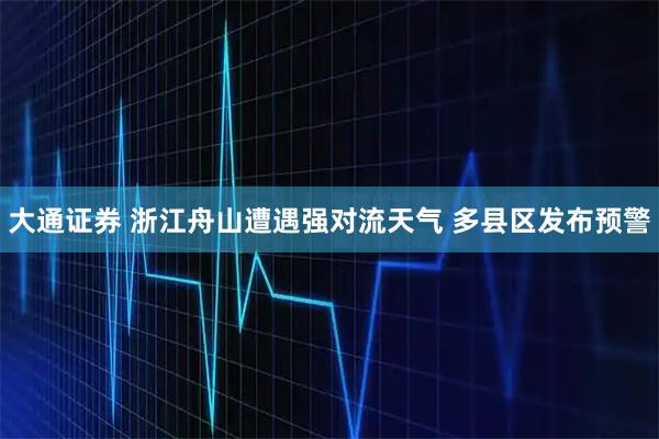 大通证券 浙江舟山遭遇强对流天气 多县区发布预警